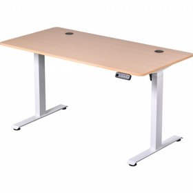 שולחן חשמלי STANDLY לבן - פלטת עץ בהיר שולחן חשמלי STANDLY לבן - פלטת עץ בהיר