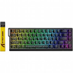 מקלדת גיימינג Attack Shark X68HE Side Printed שחור טופוגרפי מקלדת גיימינג Attack Shark X68HE Side Printed שחור טופוגרפי