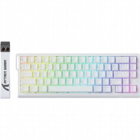 מקלדת גיימינג Attack Shark X86HE Side Printed לבן טופוגרפי מקלדת גיימינג Attack Shark X86HE Side Printed לבן טופוגרפי